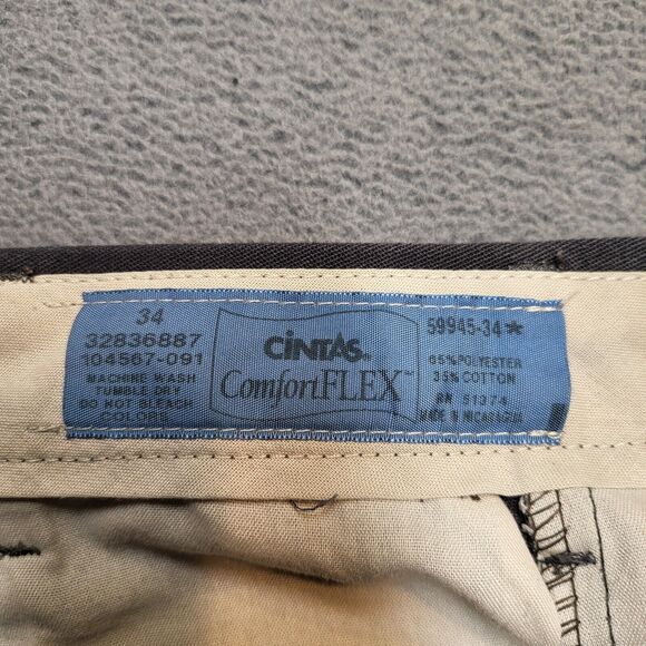 Cintas Work Pants Mens 33x30 Black Hi Vis Uniform Reflective Safety - Picture 3 of 12